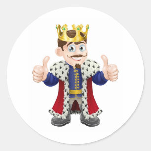 King cartoon classic round sticker