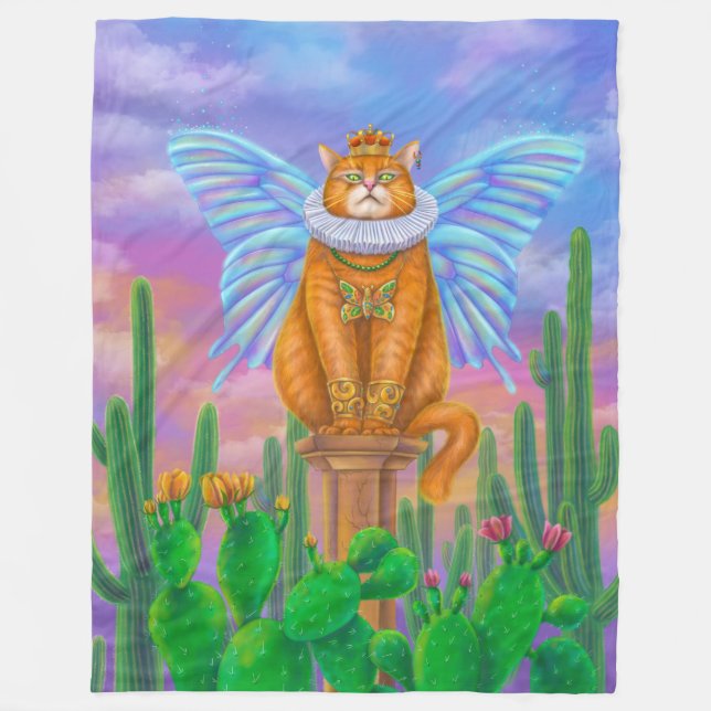 King cat   fleece blanket (Front)