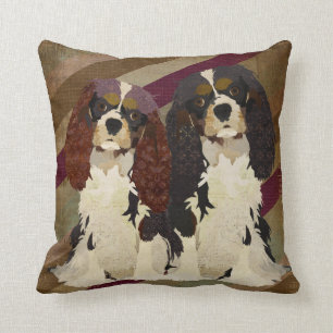 King Cavalier Spaniels Retro Pillow