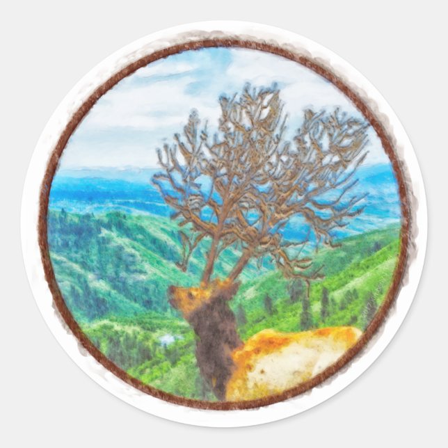 King Cervus Classic Round Sticker (Front)