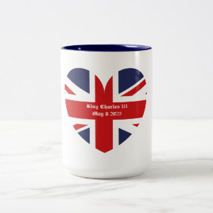King Charles 111 Coronation England Flag Two-Tone Two-Tone Coffee Mug