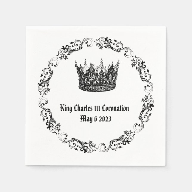 King Charles 111  Coronation Napkins (Front)