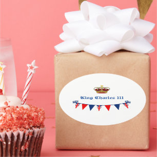 King Charles 111 Crown Oval Sticker