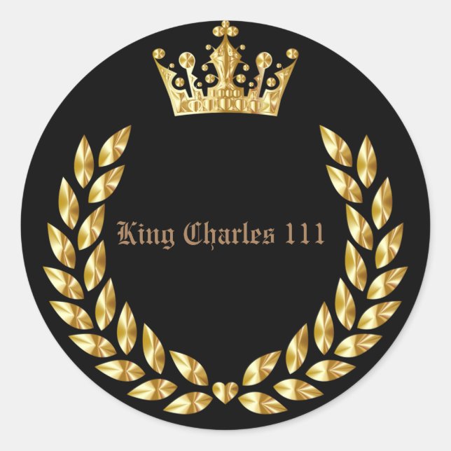 King Charles 111 Crown Royal Classic Round Sticker (Front)