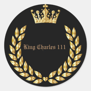 King Charles 111 Crown Royal Classic Round Sticker