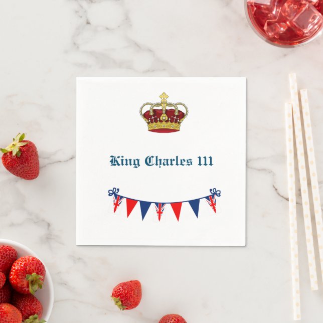 King Charles 111 Crown Royalty Napkin (Insitu)
