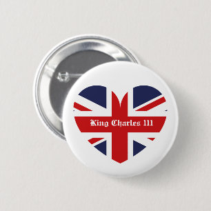 King Charles 111 England Flag 6 Cm Round Badge