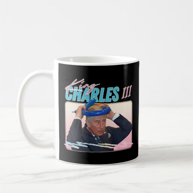 King Charles 3rd - Retro Aesthetic Fan Design  Coffee Mug (Left)