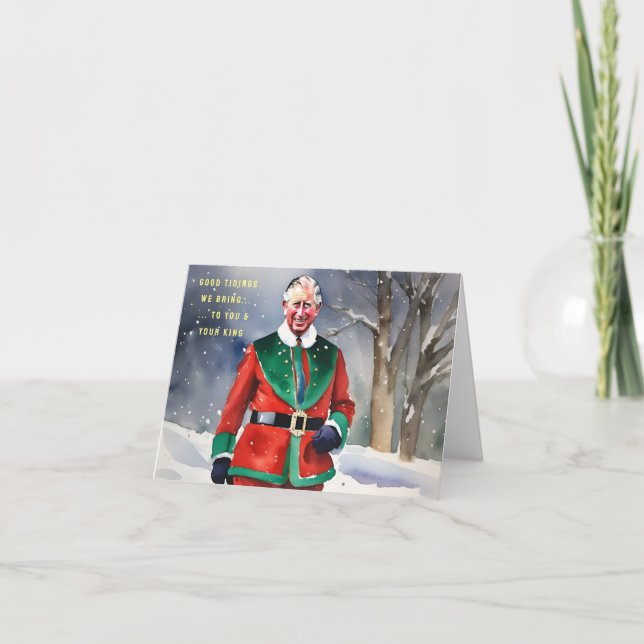 King Charles at Christmas Holiday Card (Front)