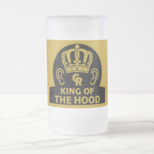 King Charles British Royal Crown Frosted Glass Beer Mug