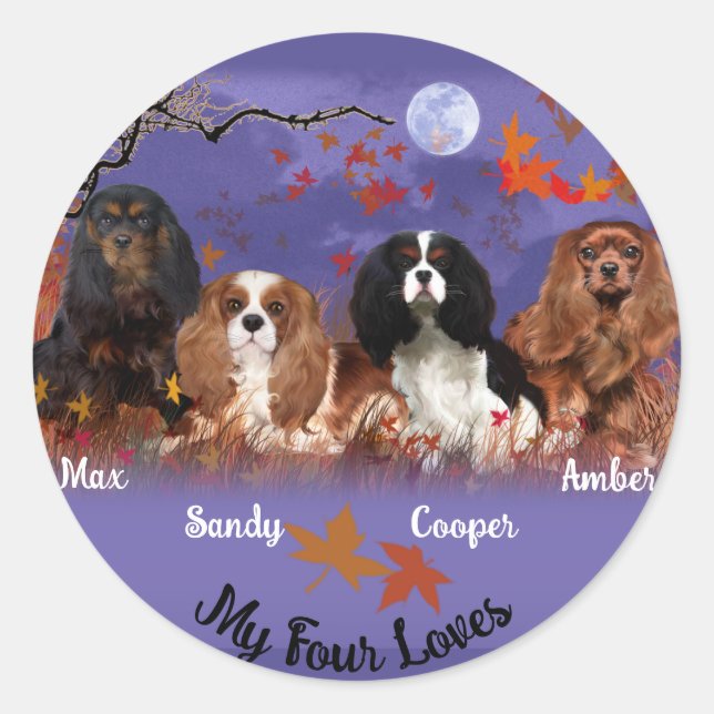 King Charles Cavalier Spaniel Autumn Sticker (Front)