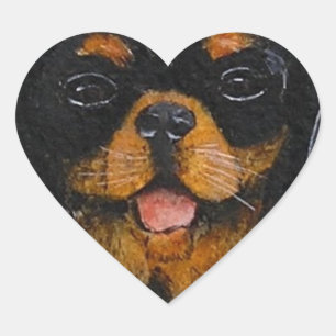 King Charles Cavalier Spaniel black and tan Heart Sticker