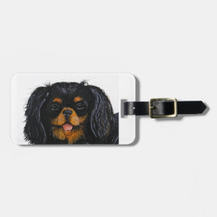 King Charles Cavalier Spaniel black and tan Luggage Tag