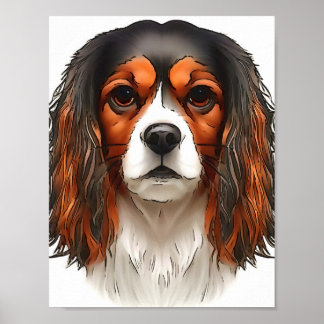 King Charles Cavalier Spaniel Pet Portrait  Poster