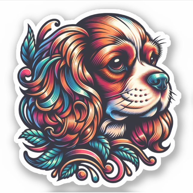 King Charles Cavalier Spaniel Sticker (Front)