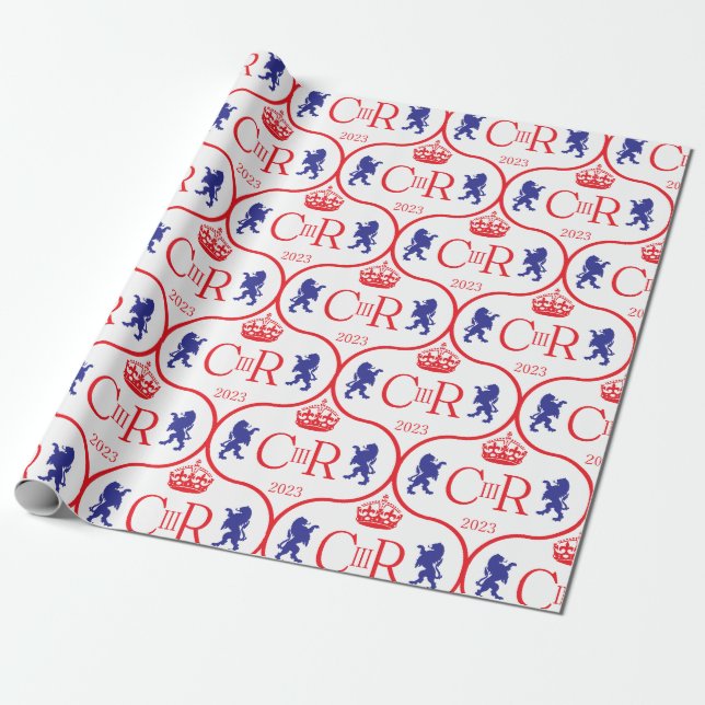 King Charles CIIIR Coronation 2023 United Kingdom  Wrapping Paper (Unrolled)