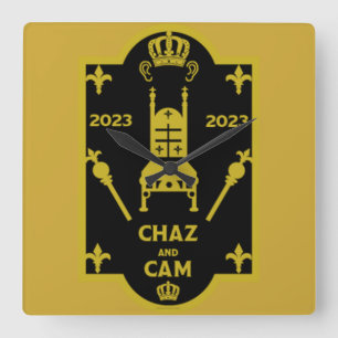 King Charles English Royal Coronation 2023 Square Wall Clock