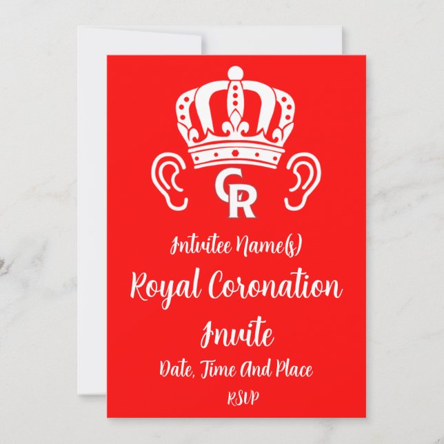 King Charles English Royal Coronation      Invitation (Front)