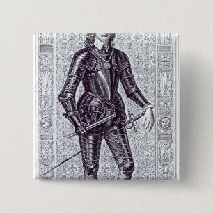 King Charles I 15 Cm Square Badge