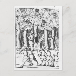 King Charles II hiding in an oak tree Postcard