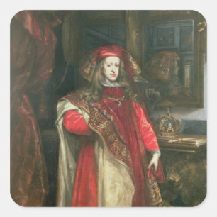 King Charles II of Spain Square Sticker