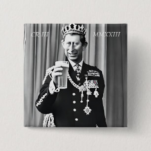 King Charles III 15 Cm Square Badge