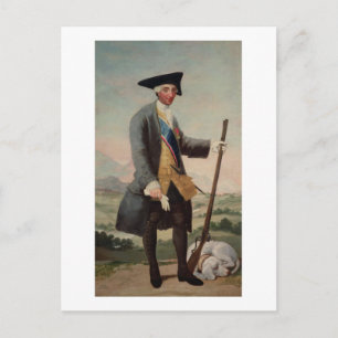 King Charles III (1716-88) as a Huntsman, 1786/88 Postcard