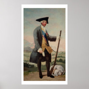 King Charles III (1716-88) as a Huntsman, 1786/88 Poster