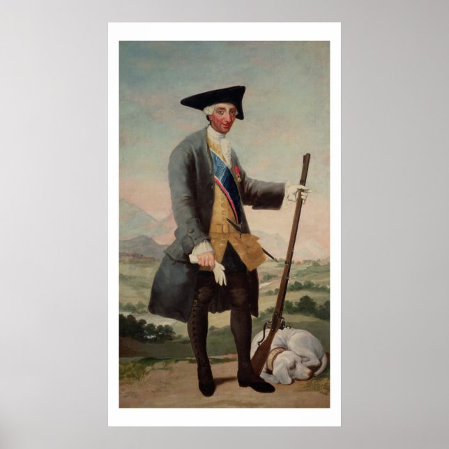 King Charles III (1716-88) as a Huntsman, 1786/88 Poster (Front)