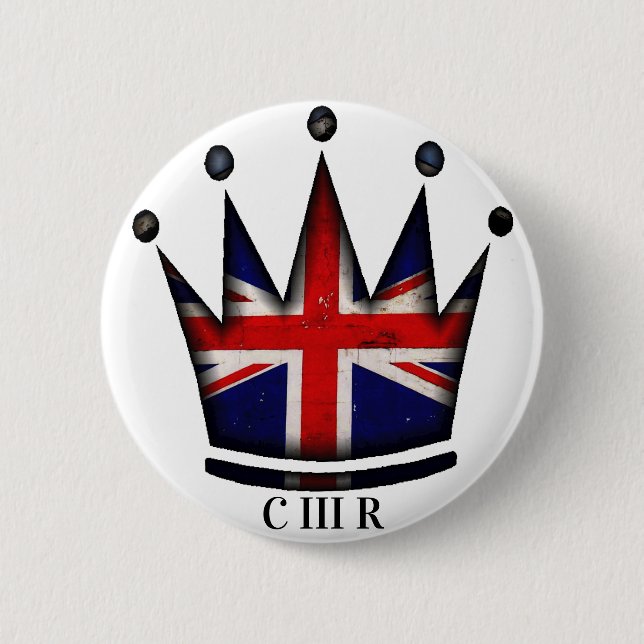 King Charles III  6 Cm Round Badge (Front)