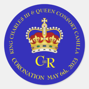  King Charles III and Queen Consort Camilla   Classic Round Sticker