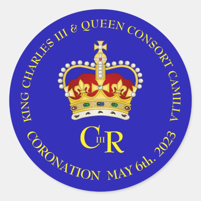  King Charles III and Queen Consort Camilla   Classic Round Sticker (Front)