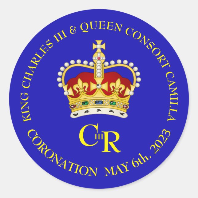  King Charles III and Queen Consort Camilla   Classic Round Sticker (Front)