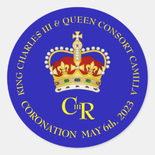 King Charles III and Queen Consort Camilla Classic Round Sticker