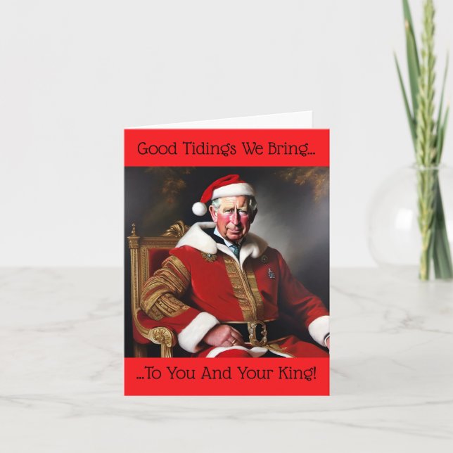 King Charles III at Christmas Holiday Card (Front)
