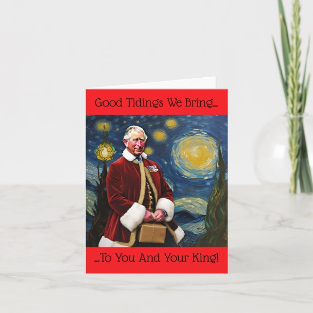 King Charles III at Christmas Holiday Card (Front)