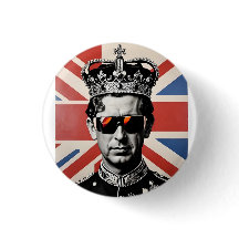 king Charles iii badge pin button union jack 