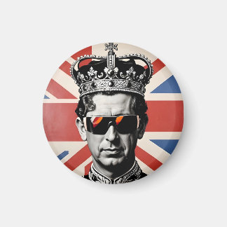 king Charles iii badge pin button union jack  Magnet