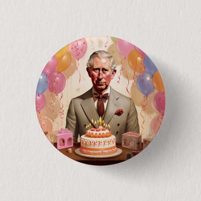 King Charles III Birthday Party 3 Cm Round Badge (Front)