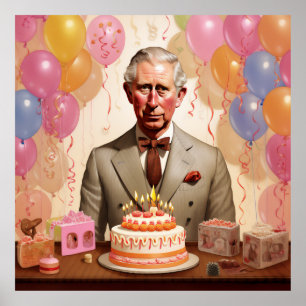 King Charles III Birthday Party Poster
