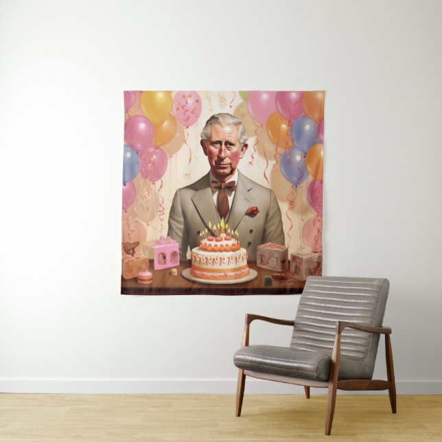 King Charles III Birthday Party Tapestry (In Situ)