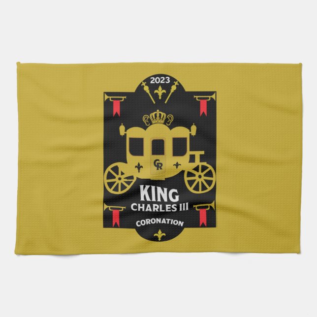 King Charles III British Coronation 2023  Tea Towel (Horizontal)