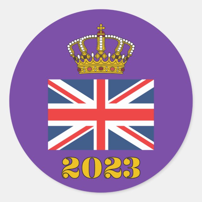 King Charles III Coronation 2023 UK British Crown  Classic Round Sticker (Front)