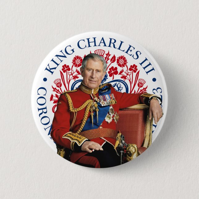 King Charles III Coronation 6 Cm Round Badge (Front)