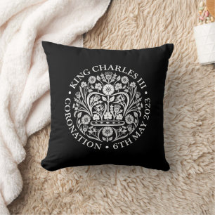 KING CHARLES III CORONATION Black Cushion