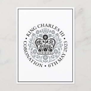 King Charles III Coronation Black Logo Souvenir Postcard