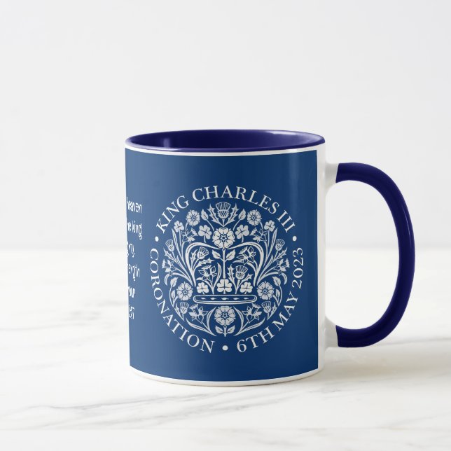 KING CHARLES III CORONATION Blue Christian Mug (Right)