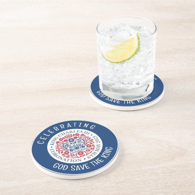 KING CHARLES III Coronation Blue Coaster (Side)