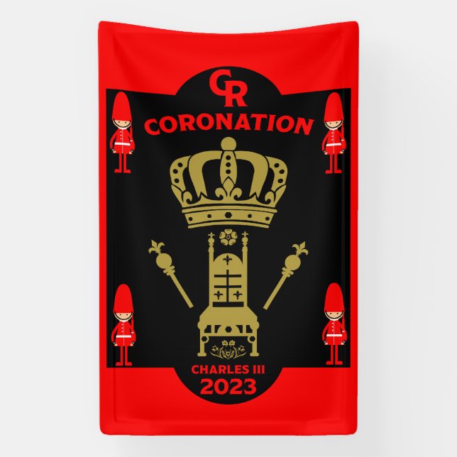 King Charles III Coronation Commemorative Souvenir Banner (Vertical)