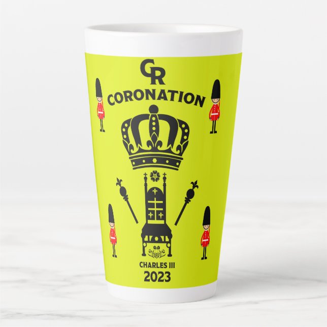 King Charles III Coronation Commemorative Souvenir Latte Mug (Front)